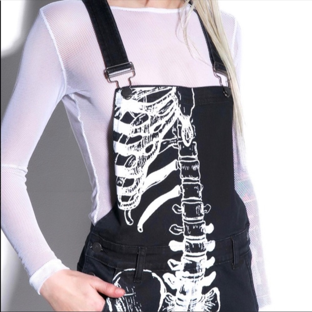 !!SOLD!! NWT Iron Fist Wishbone Bone Overalls Shortalls - Picture 4 of 5
